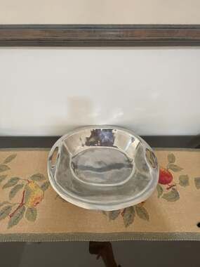 Old Town Imports Mexican Cast Aluminum Oval Serving Bowl w Handles